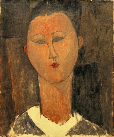 Joven mujer con cuello blanco de Amedeo Modigliani